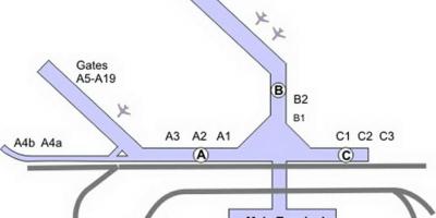 რუკა ჩიკაგოში შუაში აეროპორტში