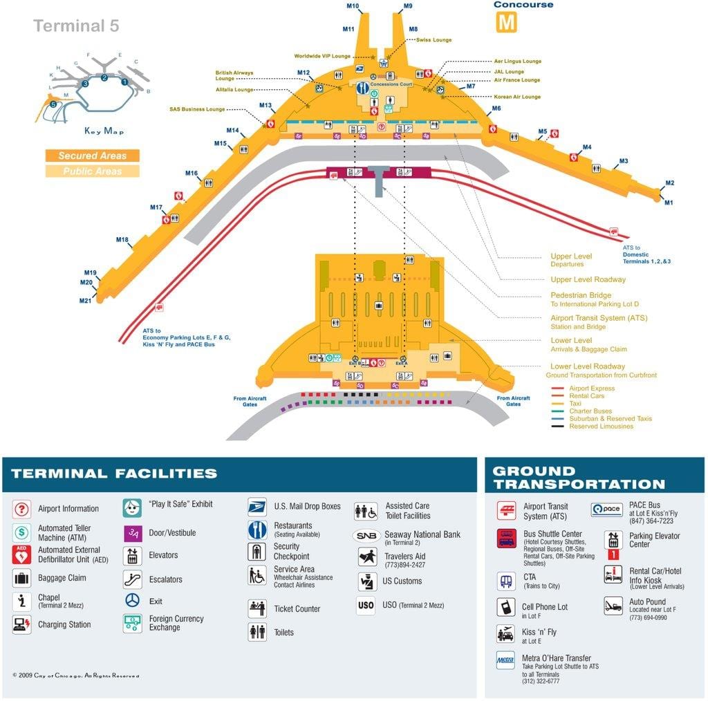 რუკა ord terminal 5 რუკა ჩიკაგოში
