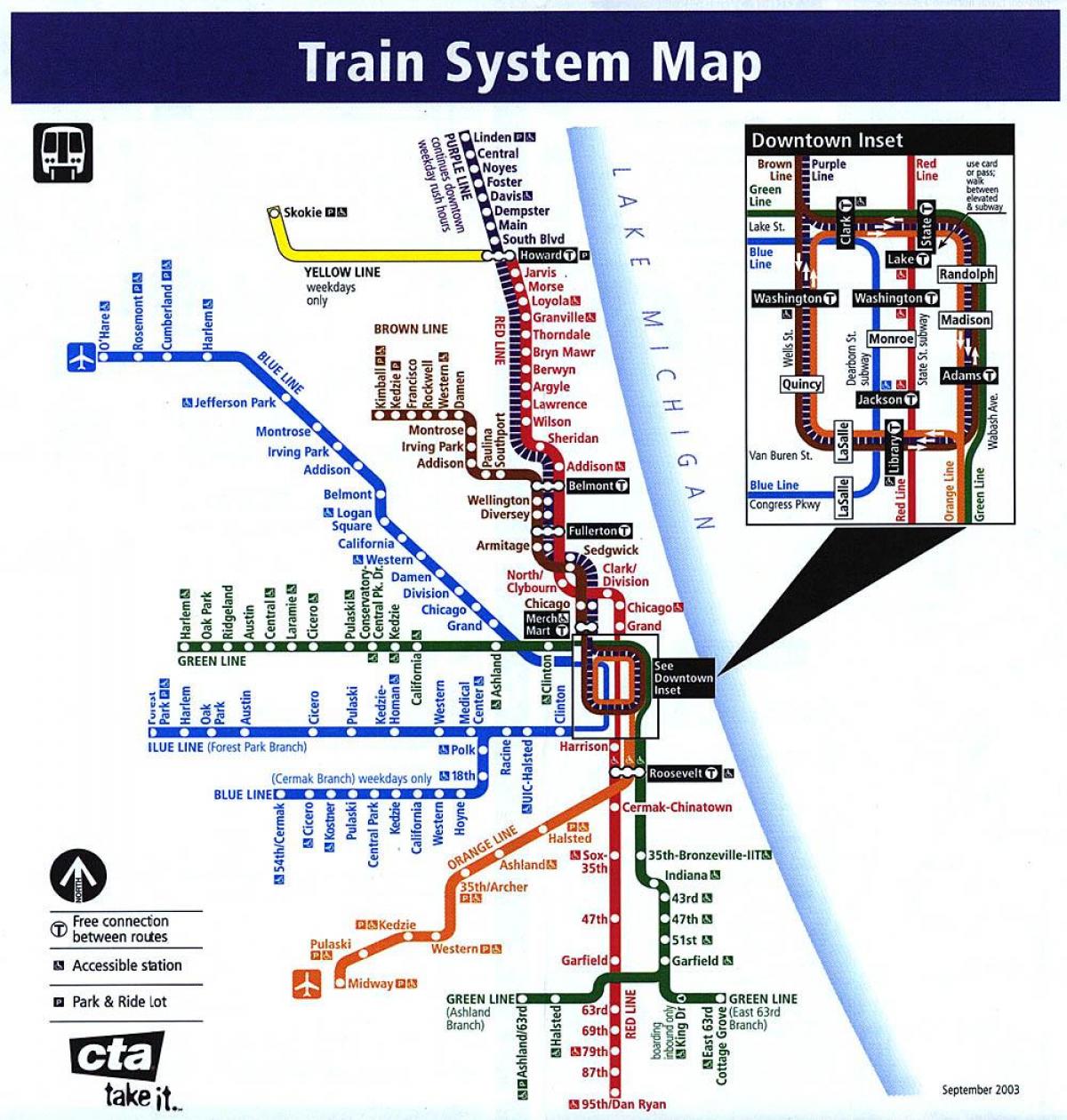 ჩიკაგოში მატარებელი სისტემა რუკა