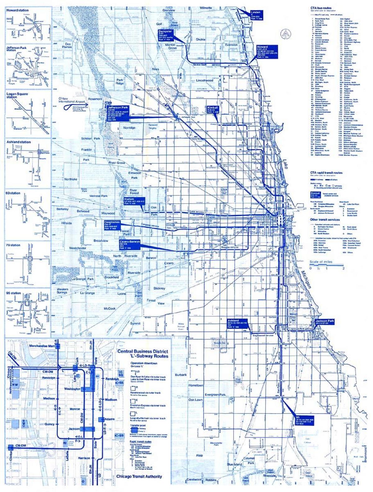 ჩიკაგოში ავტობუსის სისტემა რუკა
