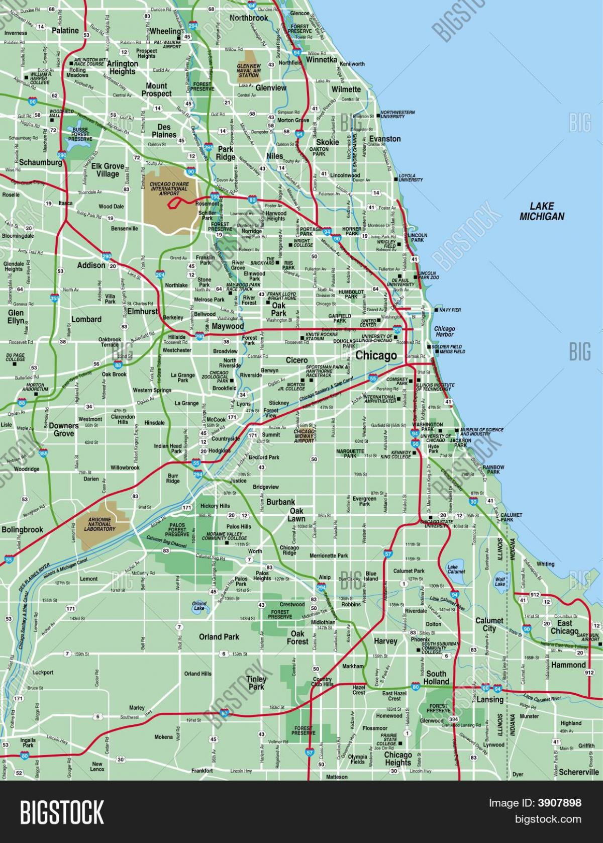 რუკა ჩიკაგოში ფართი