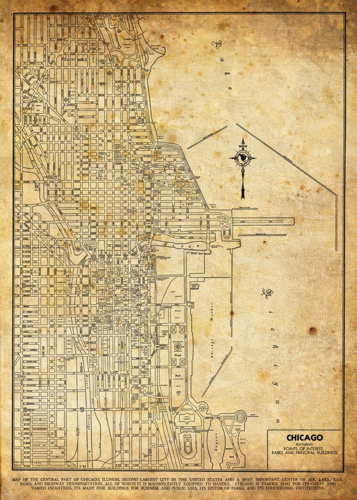ძველებური რუკა ჩიკაგოში